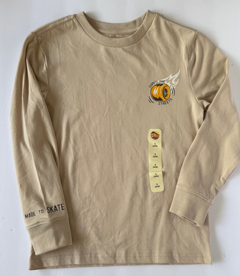 C&C California Boys Skeleton Skater Long Sleeve T-Shirt (Size S 5/6)